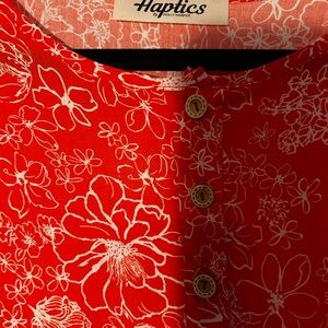 Haptics Red Floral Mini Dress